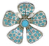 Genuine Sterling Silver Turquoise Flower Ring Size 7 RX88395